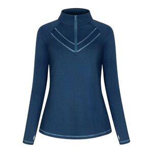 Women’s Athletic Teal Quarter Zip Top Yoga Workout Gym Casual XL